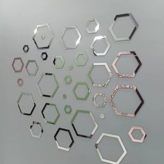 Acrylic Hexagon Ring Mirror Wall Decor - Wall Decoration
