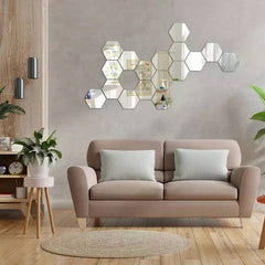 Acrylic Hexagon wall decor Mirror - Wall Decorations