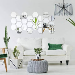 Acrylic Hexagon wall decor Mirror - Wall Decorations