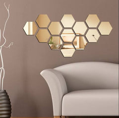 Acrylic Hexagon wall decor Mirror - Wall Decorations