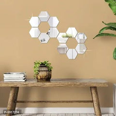 Acrylic Hexagon wall decor Mirror - Wall Decorations