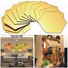 Acrylic Hexagon wall decor Mirror - Wall Decorations