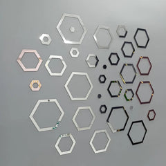 Acrylic Hexagon Ring Mirror Wall Decor - Wall Decoration